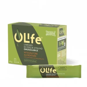 OLife Orosoluble: Complemento alimenticio con infusión de hojas de olivo y flores de Calendula Officinalis. Proceso de producción especial OLIVUM® para máxima concentración de principios activos. Acción antioxidante, ayuda en el control del azúcar y el colesterol, promueve el bienestar general. ¡Descúbrelo ahora!