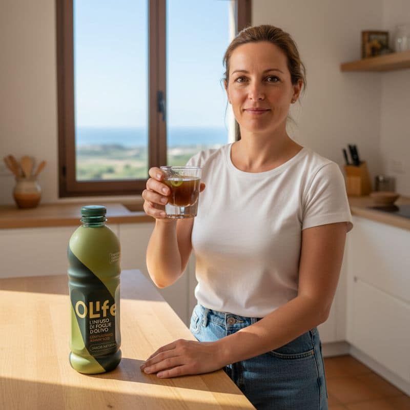 infusión de hojas de olivo y caléndula Botella de OLife infusión de hojas de olivo lista para tomar